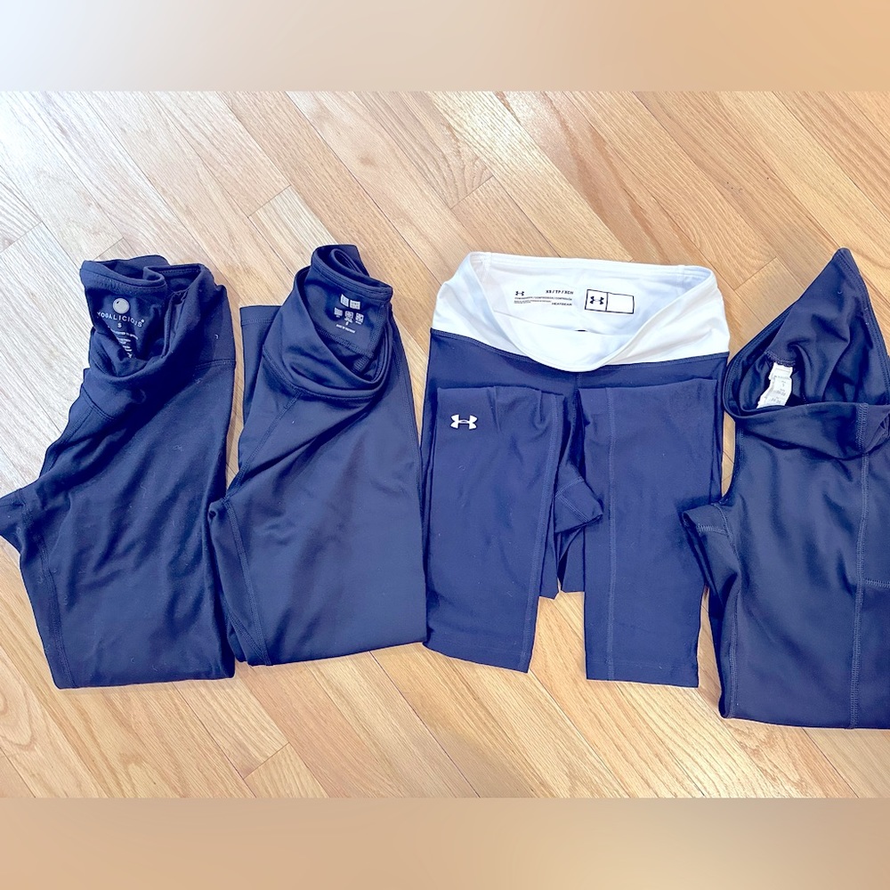 Navy blue leggings and joggers size S gap under armour old navy Uniqlo